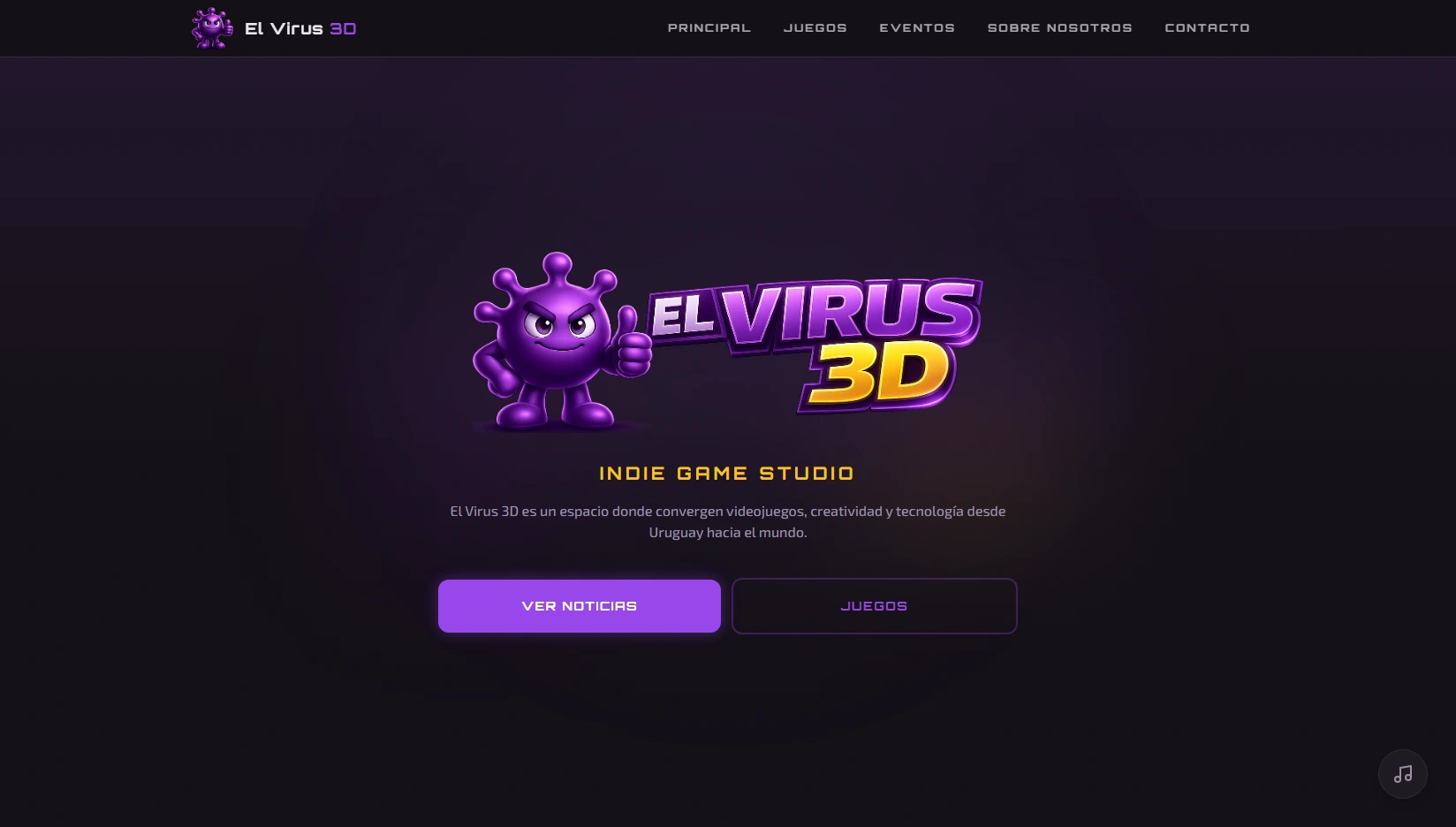 Preview real del sitio El Virus 3D